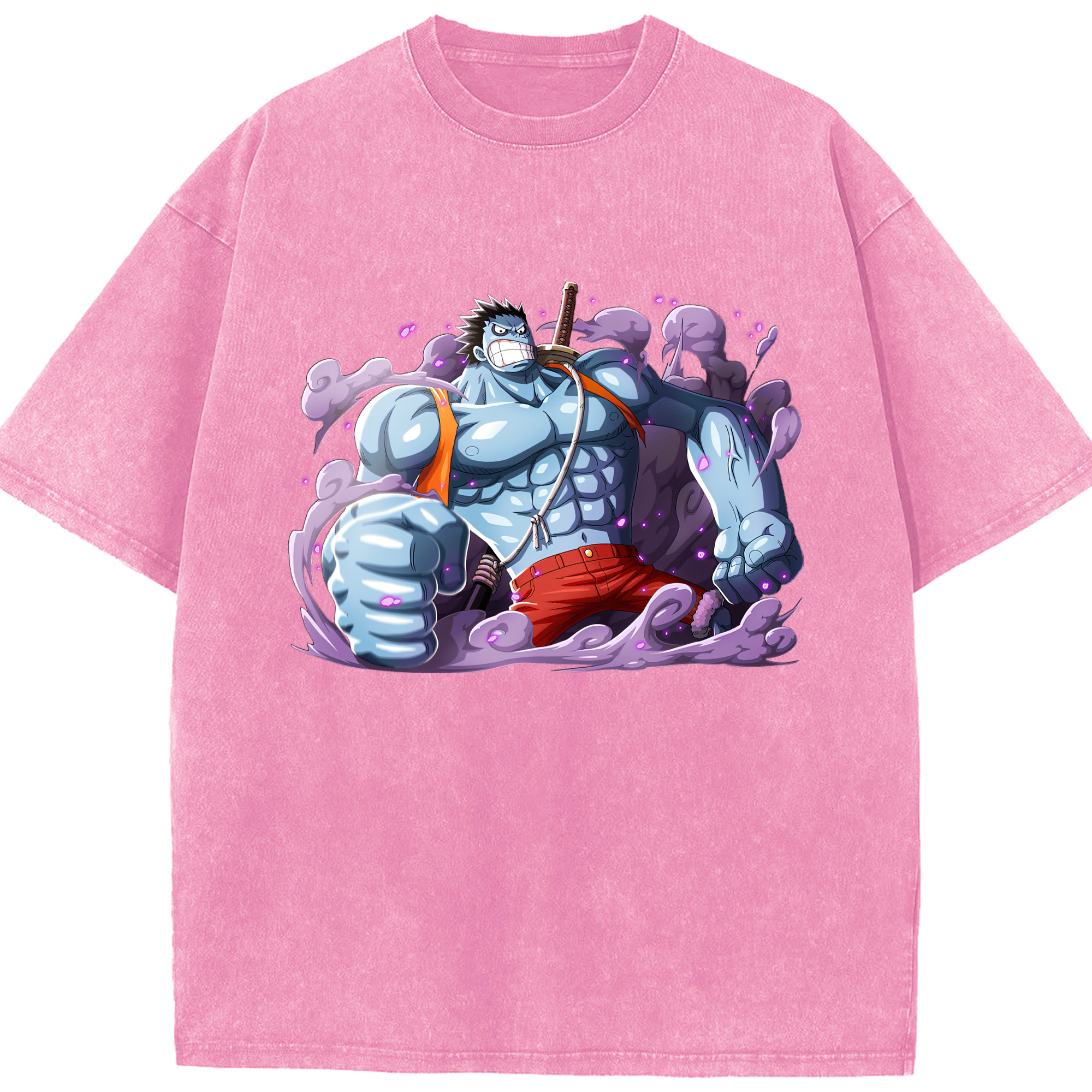 ワンピース モンキー・D・ルフィ ONE PIECE Monkey D. Luffy 綿100% ヴィンテージ風 半袖Tシャツ（フロントプリント）